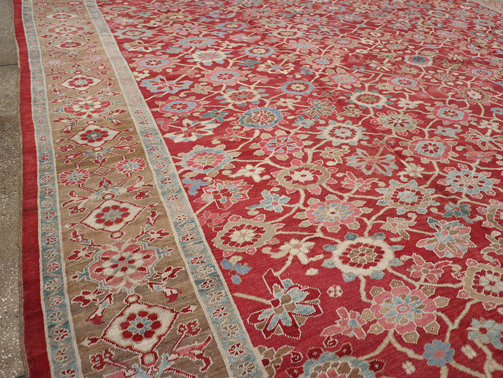 Antique Persian Heriz Large Oversize Carpet, No.24230 - Staging
