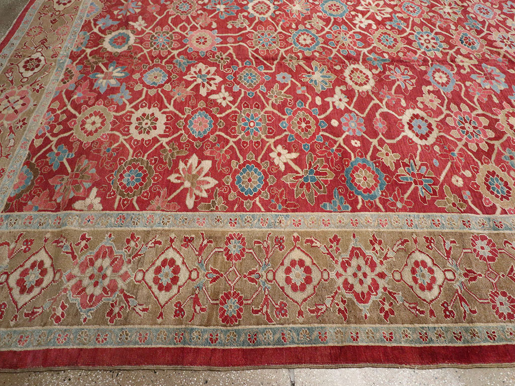 Antique Persian Heriz Large Oversize Carpet, No.24230 - Staging