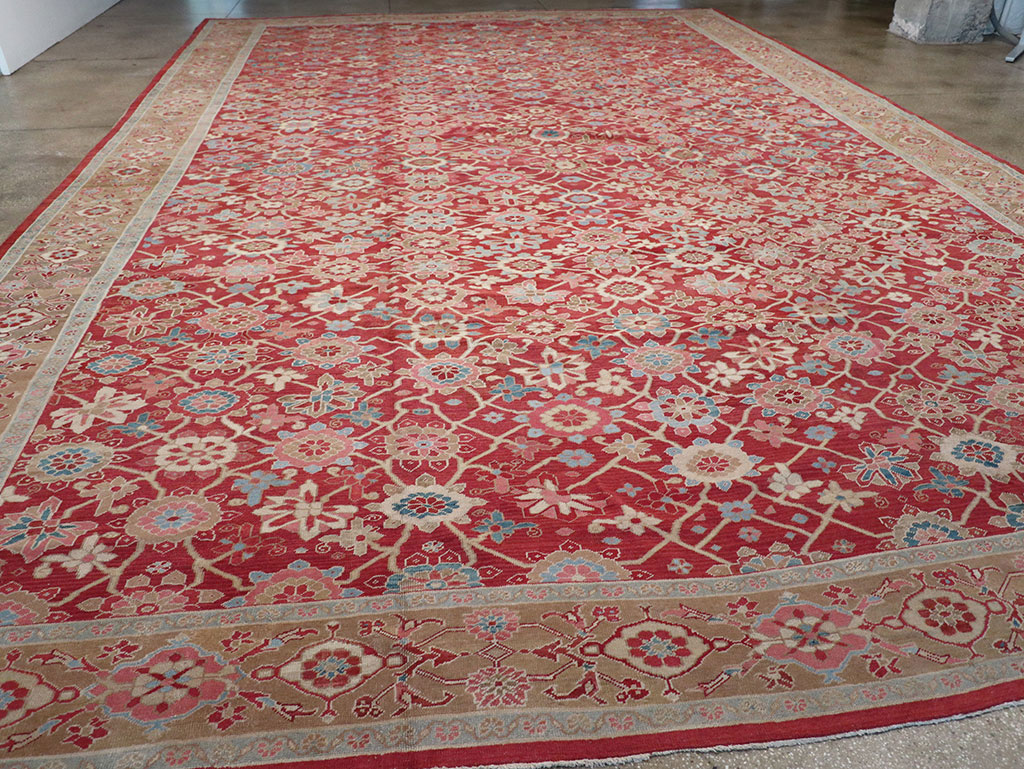 Antique Persian Heriz Large Oversize Carpet, No.24230 - Staging