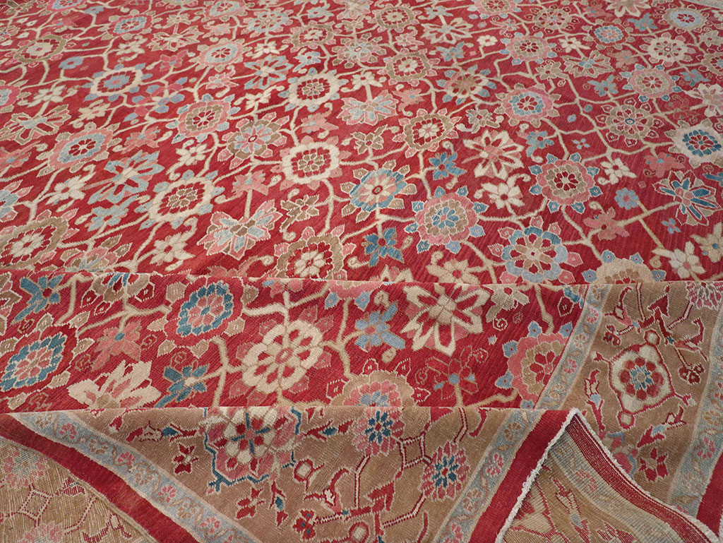 Antique Persian Heriz Large Oversize Carpet, No.24230 - Staging