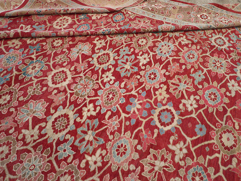 Antique Persian Heriz Large Oversize Carpet, No.24230 - Staging