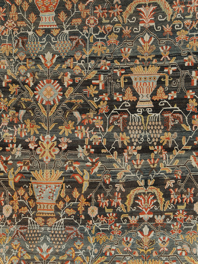 Antique Persian Bakhtiari Large Square Room Size Carpet, No.24232 - Staging