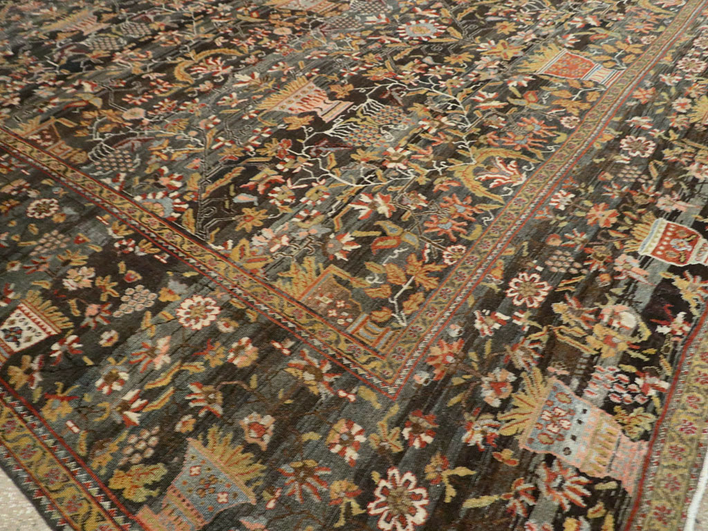 Antique Persian Bakhtiari Large Square Room Size Carpet, No.24232 - Staging