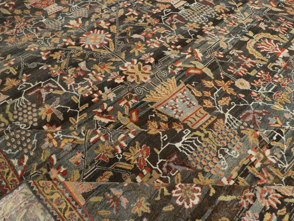 Antique Persian Bakhtiari Large Square Room Size Carpet, No.24232 - Staging