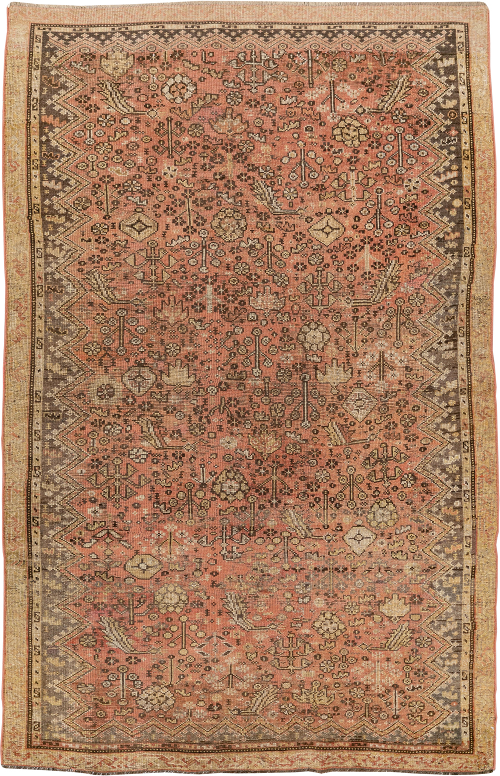 Antique Persian Kurdish Accent Rug, No.24236 - Staging
