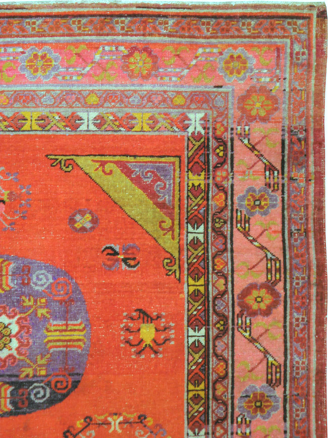Antique East Turkestan Khotan Gallery Carpet, No.24237 - Staging