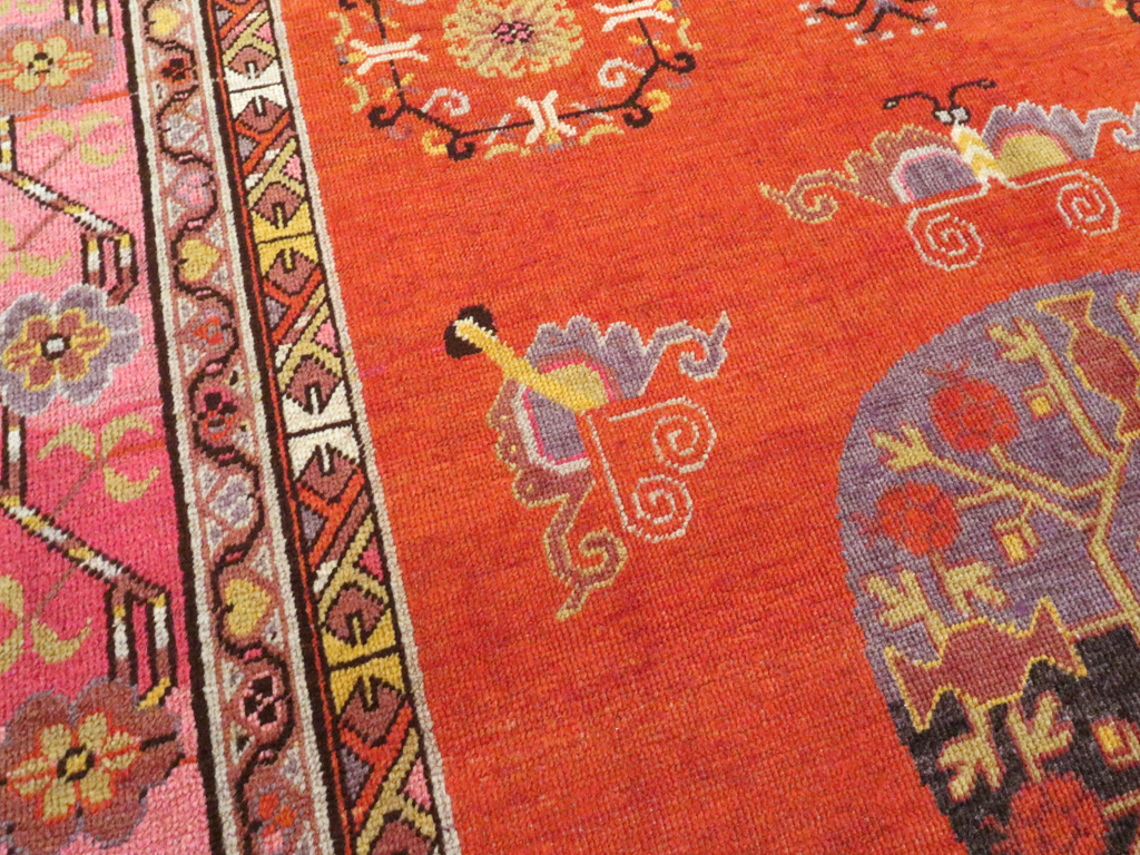 Antique East Turkestan Khotan Gallery Carpet, No.24237 - Staging