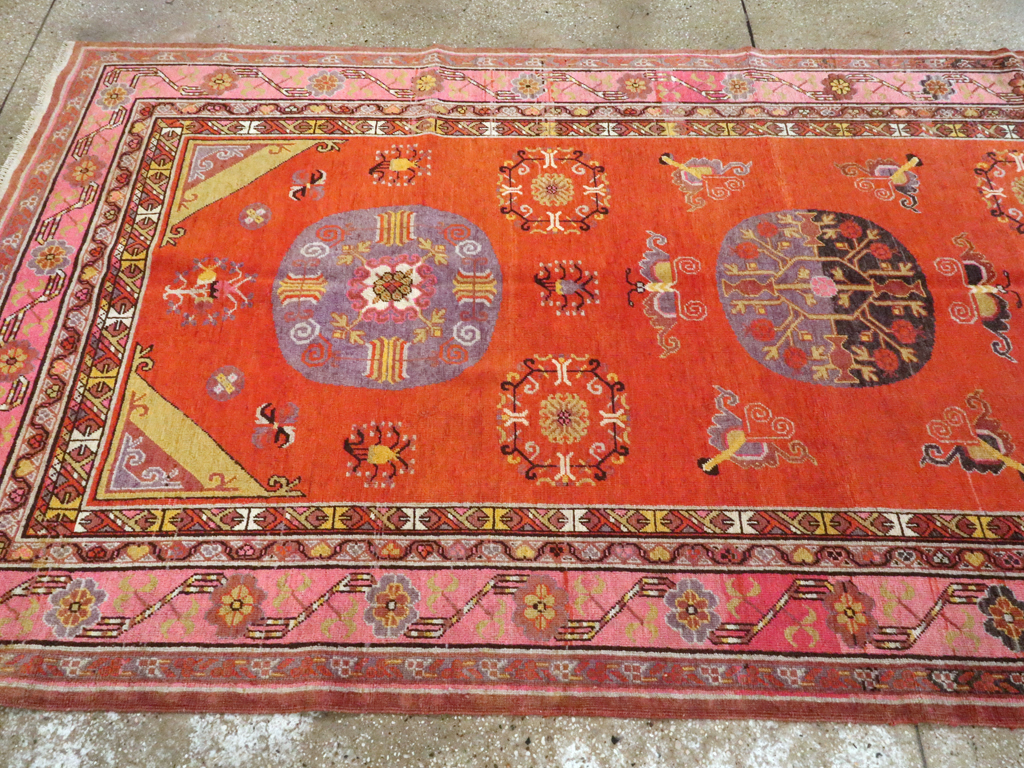 Antique East Turkestan Khotan Gallery Carpet, No.24237 - Staging