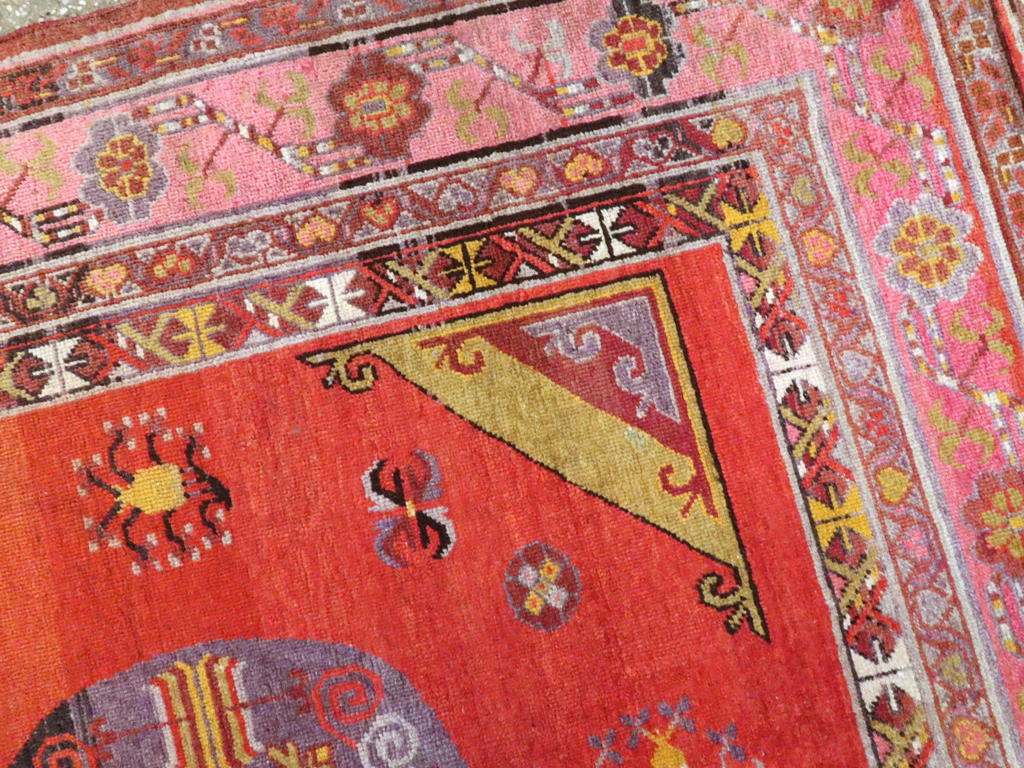 Antique East Turkestan Khotan Gallery Carpet, No.24237 - Staging
