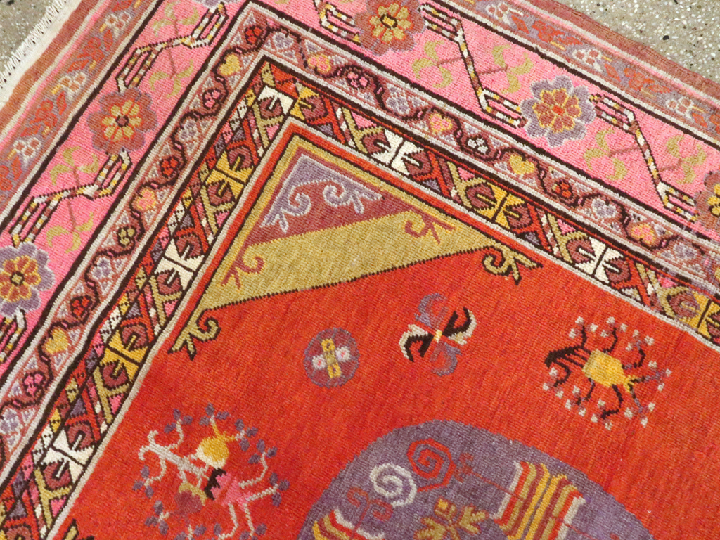 Antique East Turkestan Khotan Gallery Carpet, No.24237 - Staging