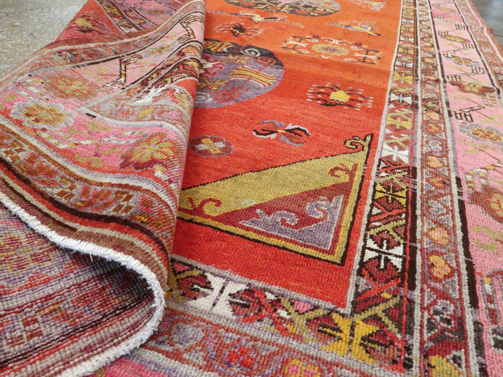 Antique East Turkestan Khotan Gallery Carpet, No.24237 - Staging