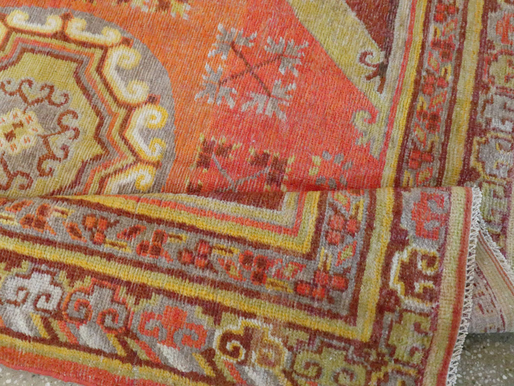 Vintage East Turkestan Khotan Carpet, No.24238 - Staging
