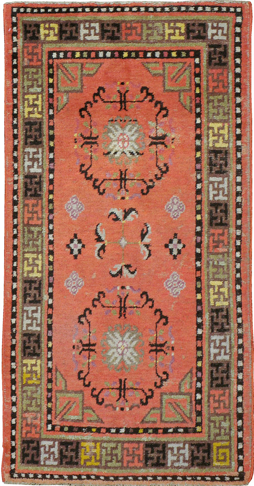 Antique East Turkestan Khotan Rug, No.24239 - Staging