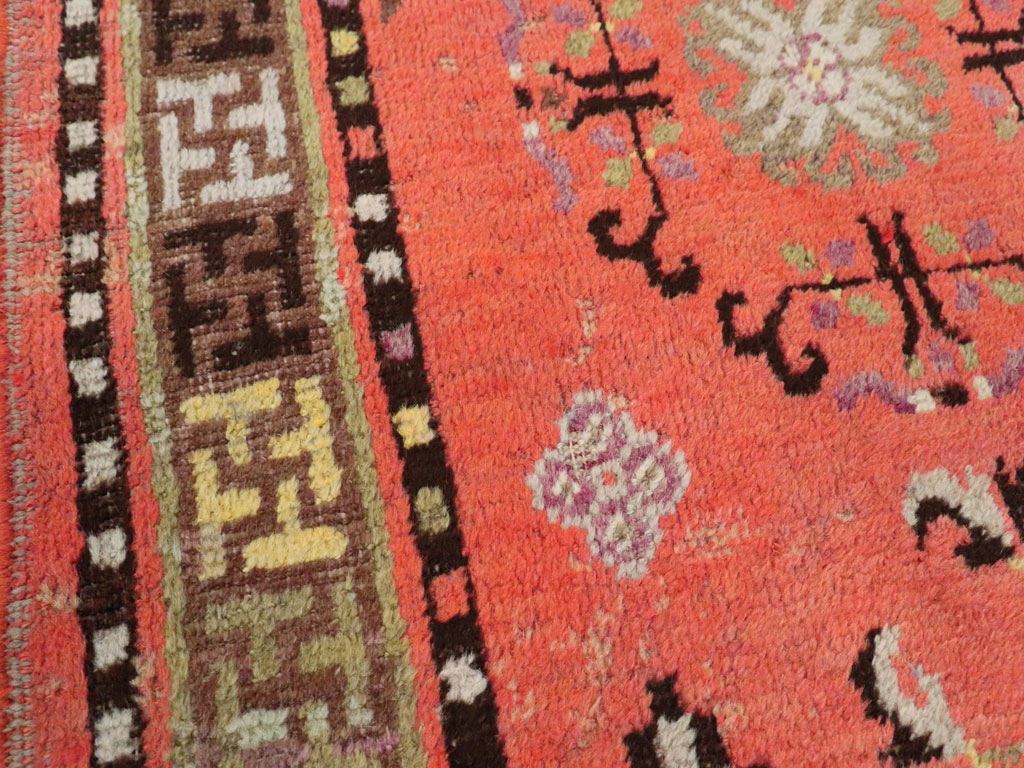 Antique East Turkestan Khotan Rug, No.24239 - Staging