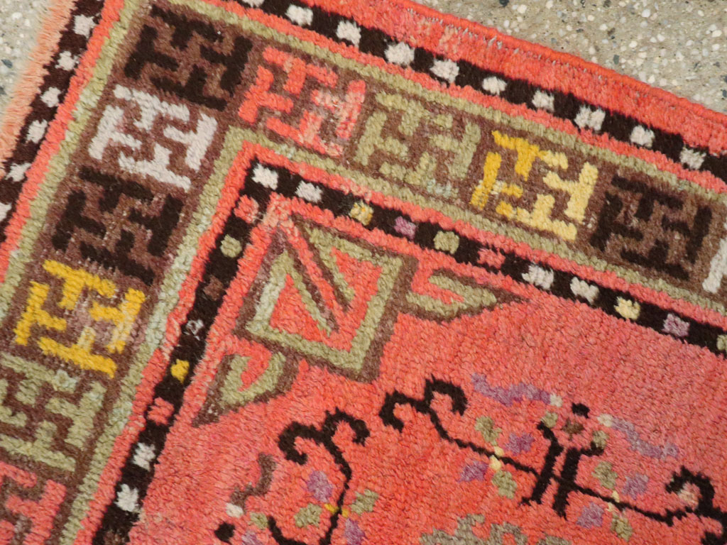 Antique East Turkestan Khotan Rug, No.24239 - Staging