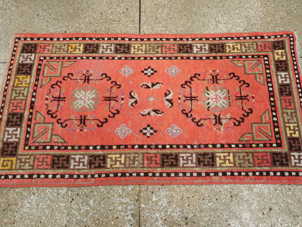 Antique East Turkestan Khotan Rug, No.24239 - Staging