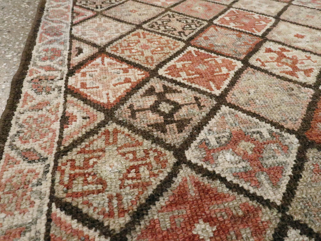 Antique Persian Kurdish Square Rug (Pair: 2 of 2), No.24249 - Staging