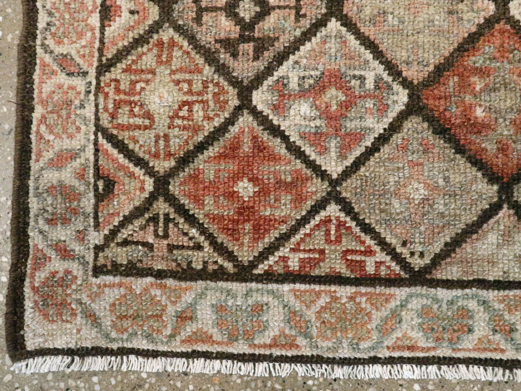 Antique Persian Kurdish Square Rug (Pair: 2 of 2), No.24249 - Staging