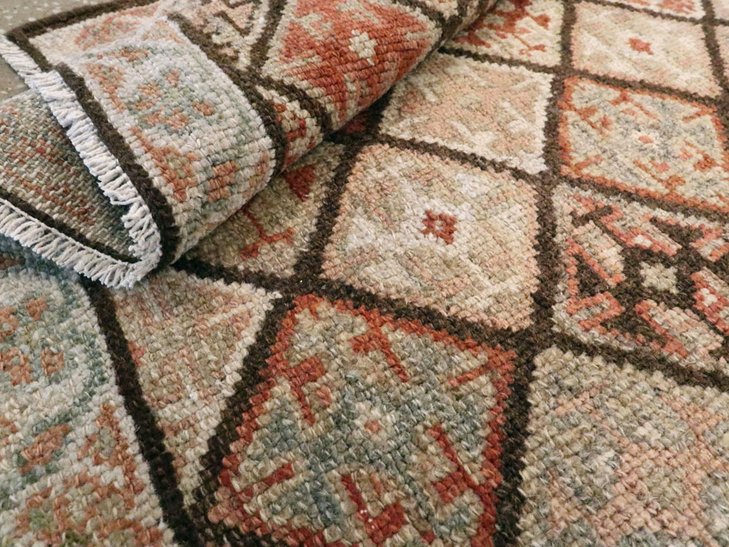 Antique Persian Kurdish Square Rug (Pair: 2 of 2), No.24249 - Staging