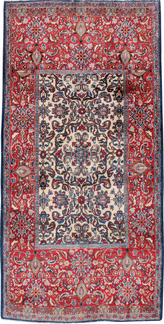 Vintage Persian Isfahan Rug, No.24252 - Staging