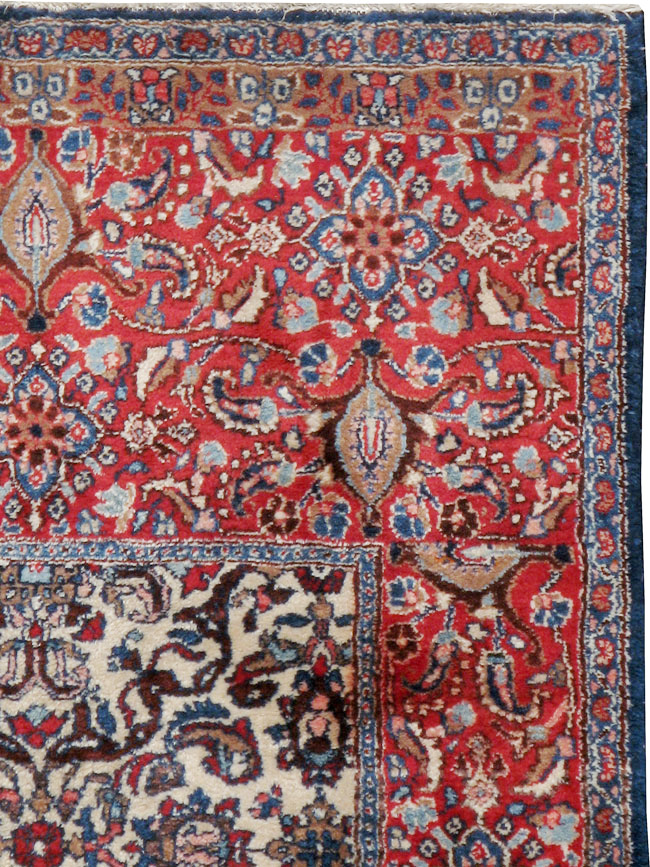 Vintage Persian Isfahan Rug, No.24252 - Staging