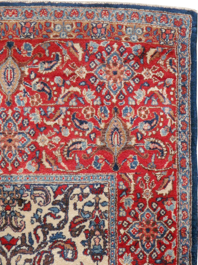 Vintage Persian Isfahan Rug, No.24252 - Staging