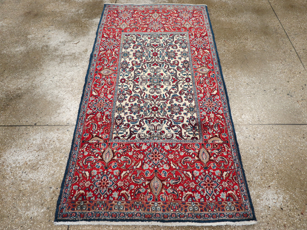 Vintage Persian Isfahan Rug, No.24252 - Staging