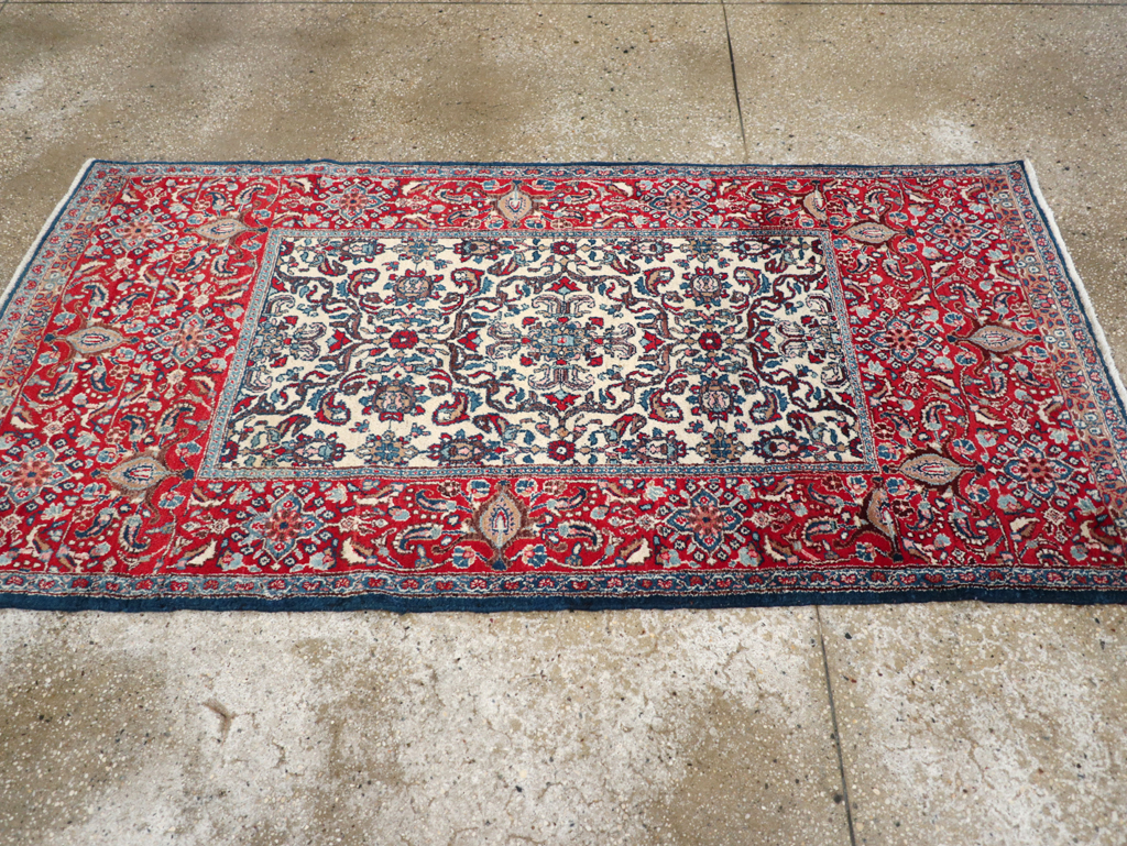 Vintage Persian Isfahan Rug, No.24252 - Staging