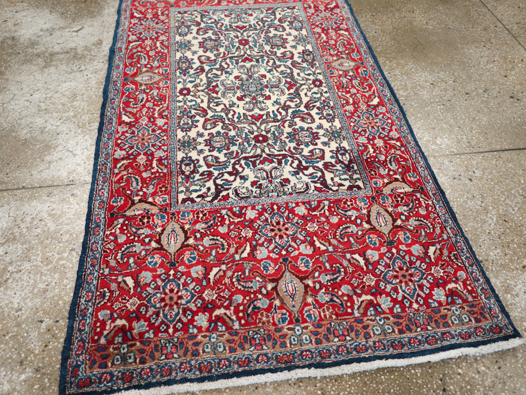 Vintage Persian Isfahan Rug, No.24252 - Staging