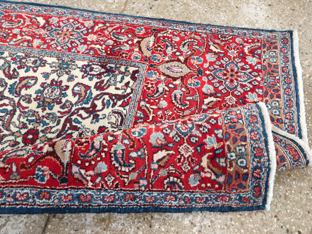Vintage Persian Isfahan Rug, No.24252 - Staging