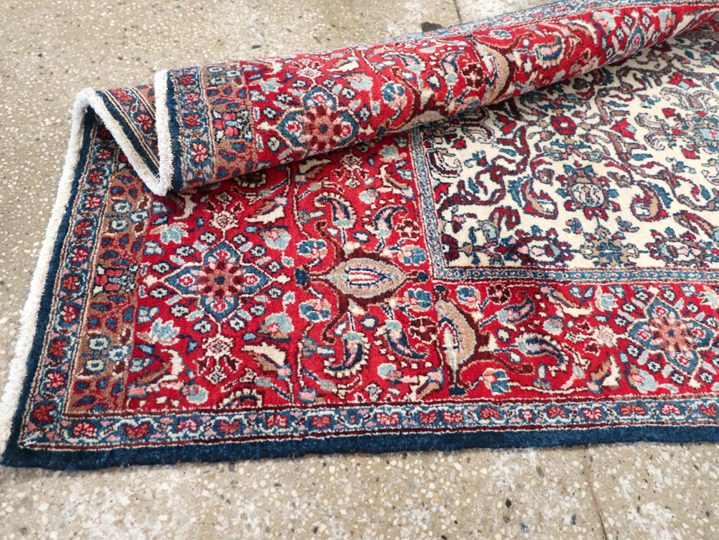 Vintage Persian Isfahan Rug, No.24252 - Staging
