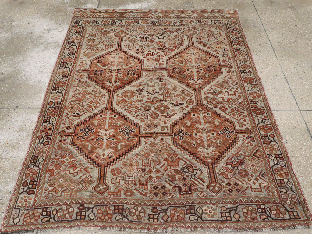 Antique Persian Shiraz Rug, No.24273 - Staging