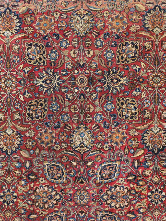 Vintage Persian Mashad Carpet, No.24277 - Staging