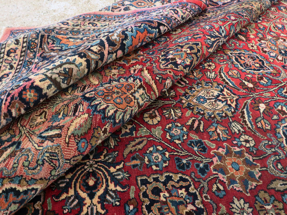 Vintage Persian Mashad Carpet, No.24277 - Staging