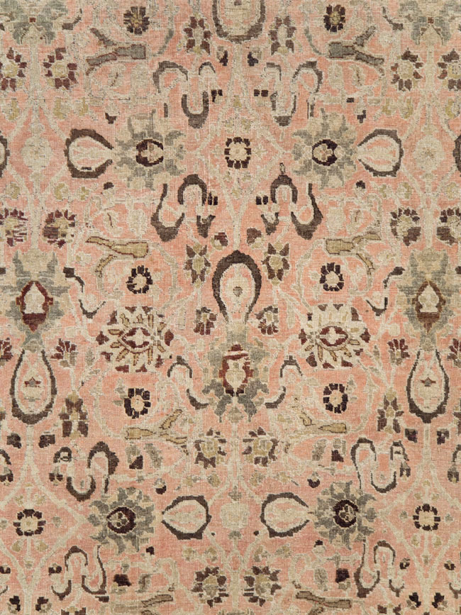 Antique Persian Tabriz Room Size Carpet, No.24290 - Staging