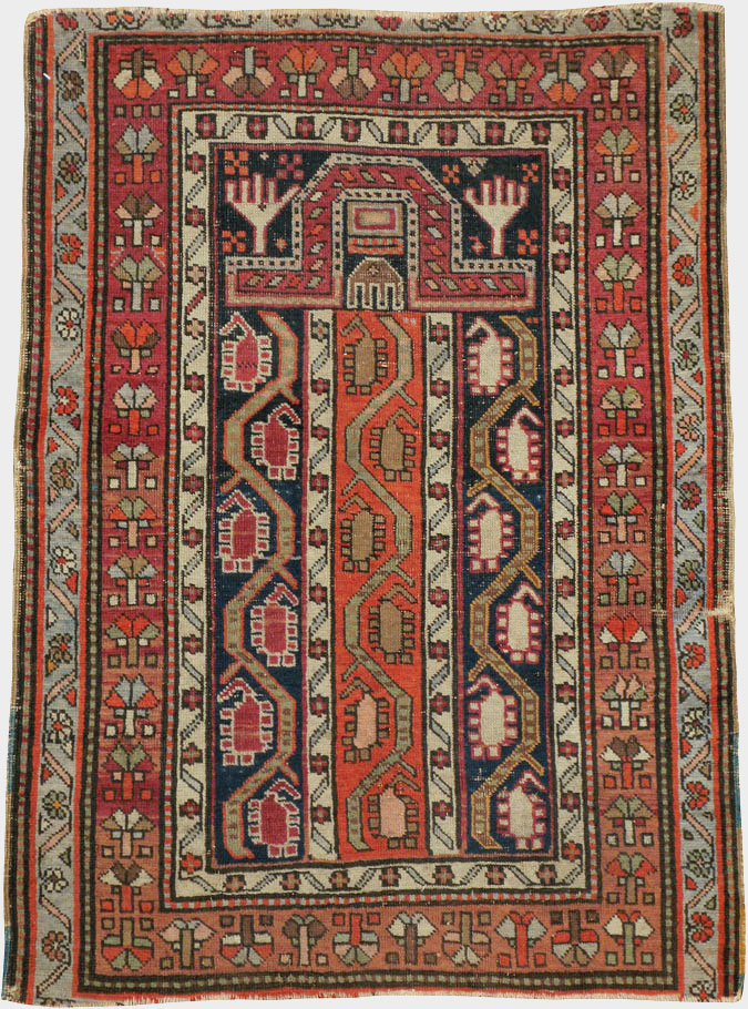 Antique Caucasian Karabagh Rug, No.24304 - Staging