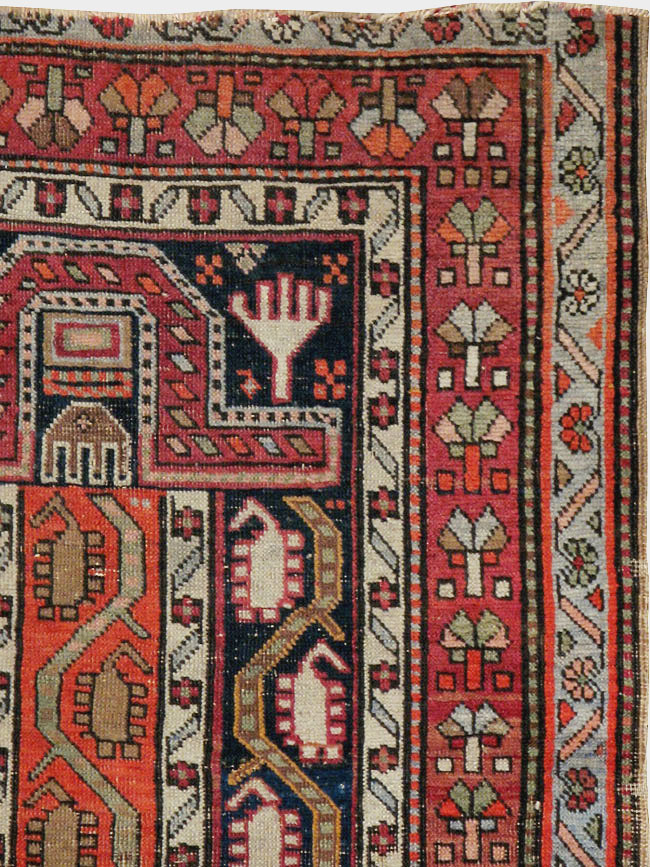Antique Caucasian Karabagh Rug, No.24304 - Staging