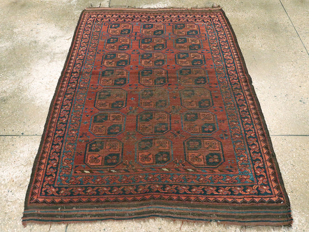 Antique Afghan Ersari Turkoman Rug, No.24306 - Staging