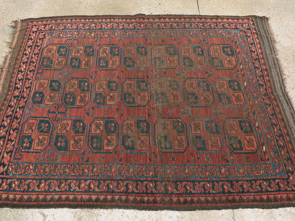 Antique Afghan Ersari Turkoman Rug, No.24306 - Staging