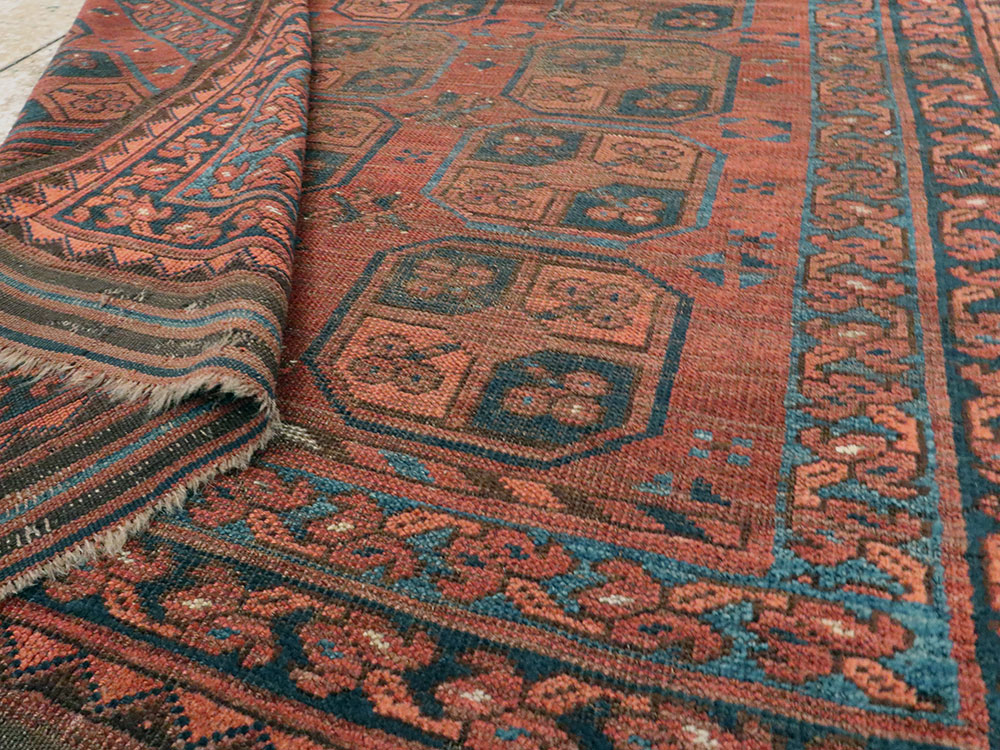 Antique Afghan Ersari Turkoman Rug, No.24306 - Staging