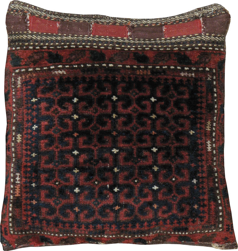 Antique Persian Bag Face Pillow, No.24316 - Staging