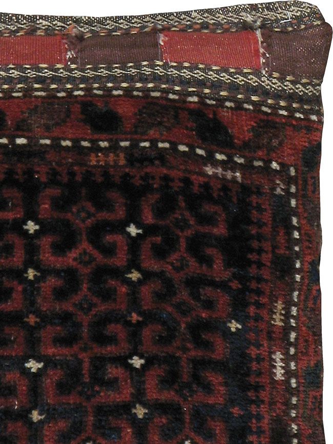 Antique Persian Bag Face Pillow, No.24316 - Staging