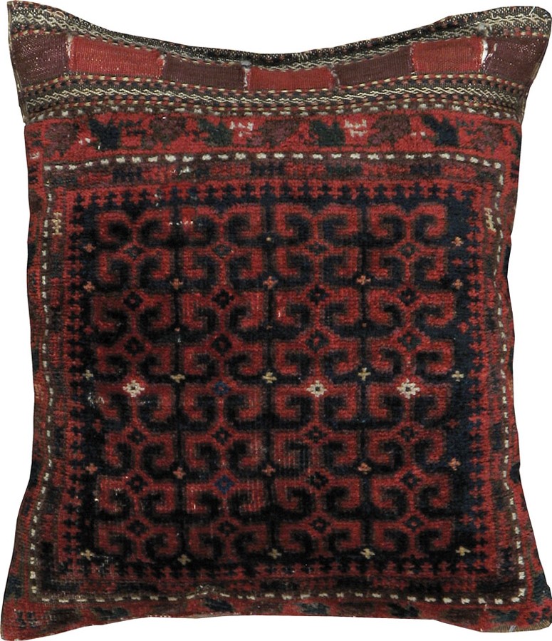 Antique Persian Bag Face Pillow, No.24317 - Staging