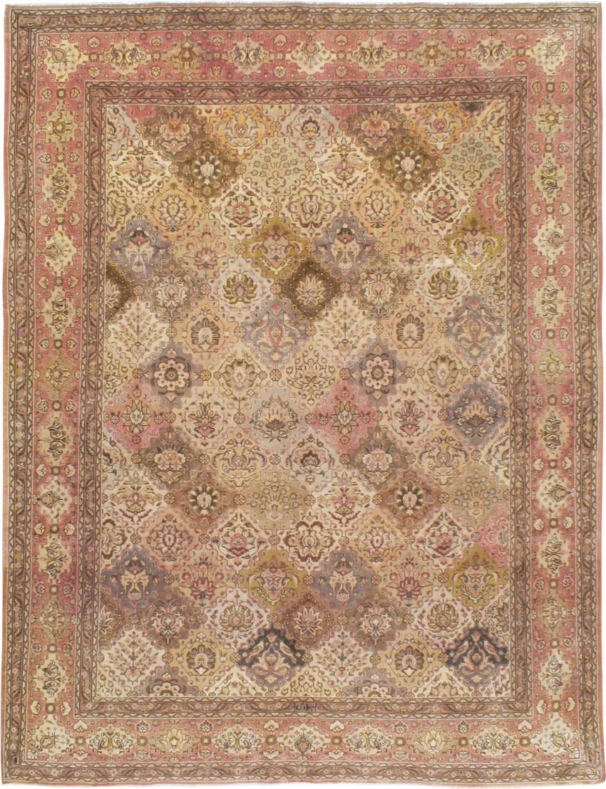 Vintage Persian Tabriz Carpet, No.24321 - Staging