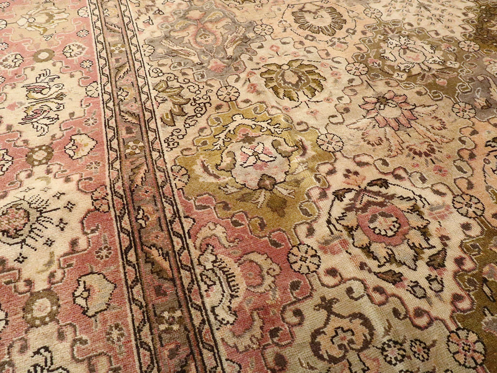 Vintage Persian Tabriz Carpet, No.24321 - Staging