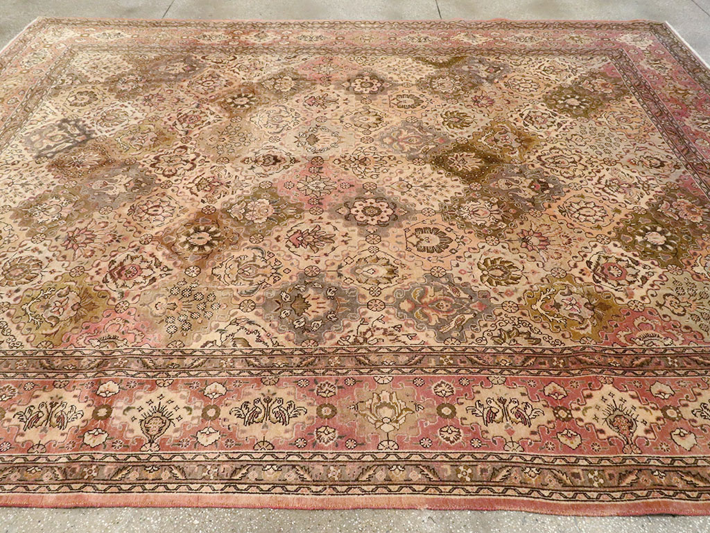 Vintage Persian Tabriz Carpet, No.24321 - Staging