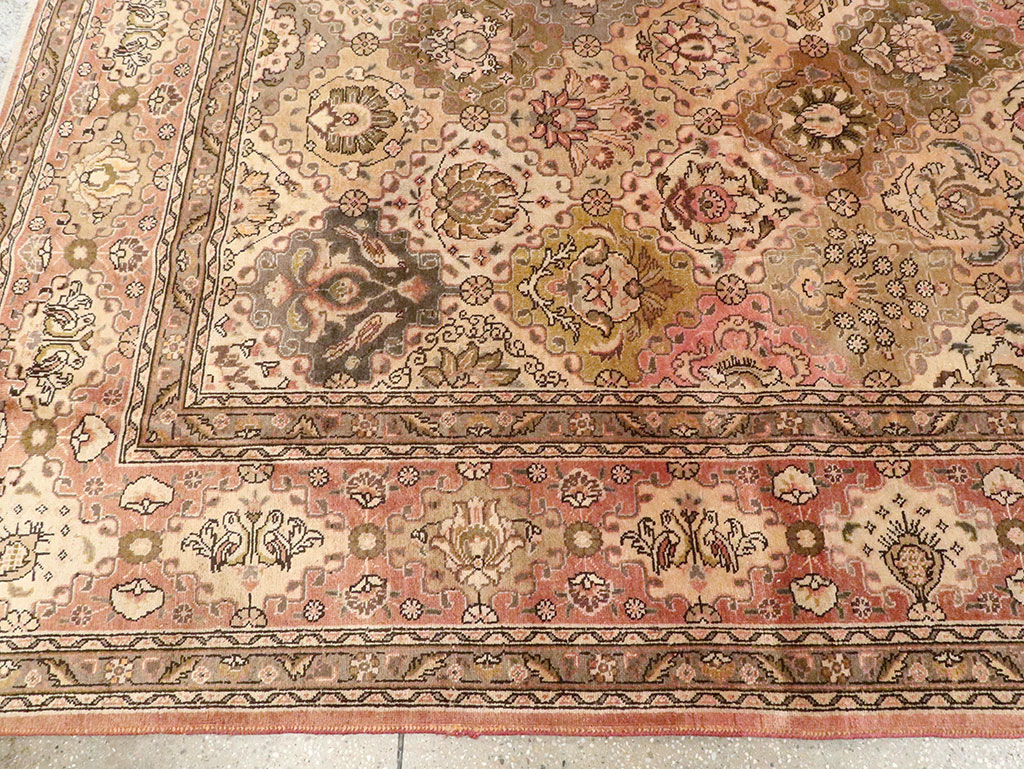 Vintage Persian Tabriz Carpet, No.24321 - Staging
