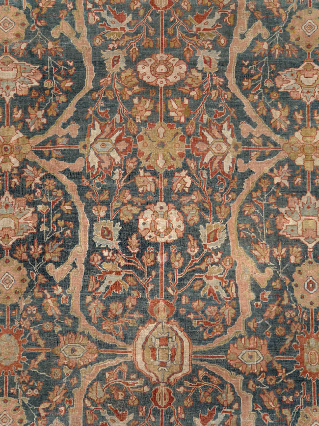 Antique Sarouk Fereghan Persian Room Size Carpet, No.24324 - Staging