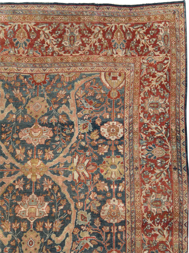 Antique Sarouk Fereghan Persian Room Size Carpet, No.24324 - Staging