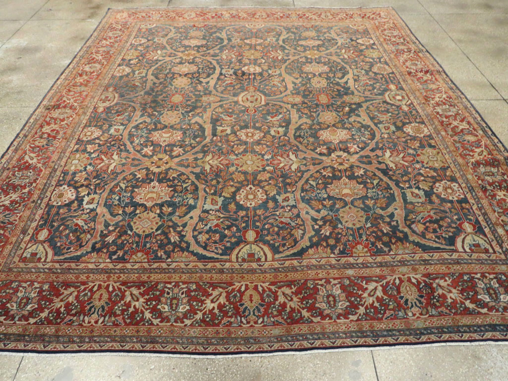 Antique Sarouk Fereghan Persian Room Size Carpet, No.24324 - Staging